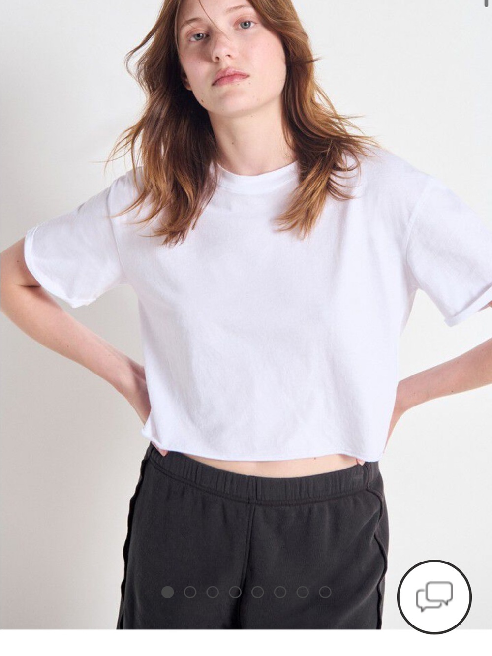 American Vintage Classic Crewneck Crop Tee - White